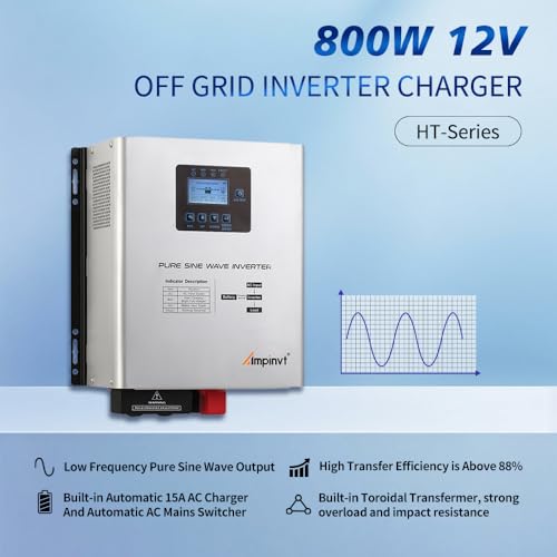 800W Pure Sine Wave Inverter with AC Charger X8636