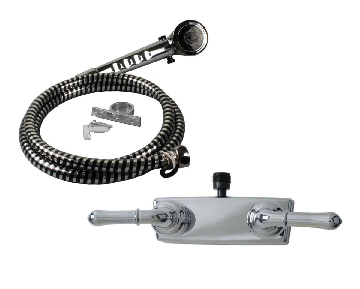 Chrome RV Shower Faucet and Handheld Shower P683709