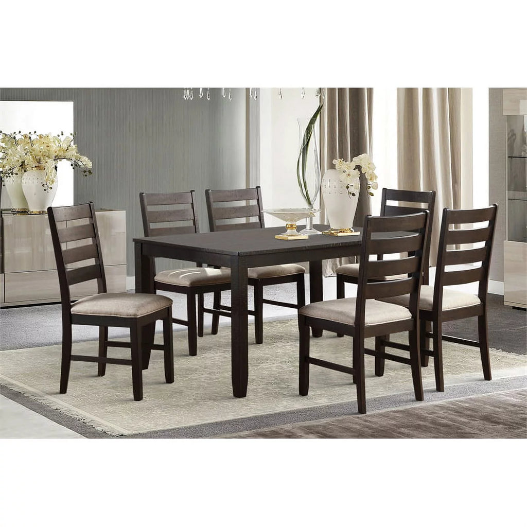 Brown 7 Piece Wood Dining Set A63351