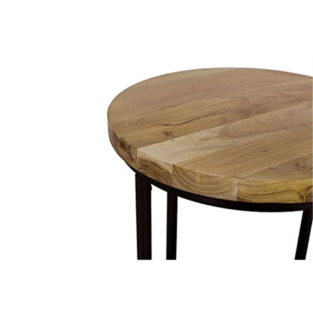 Solid Wood Round End Table A7886