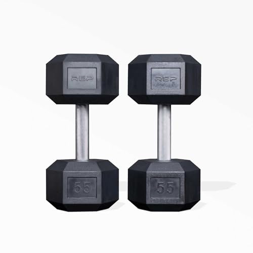 55lb-75 lb Rubber Hex Dumbbell Set L354