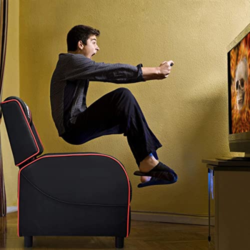 Adjustable Racing Style Massage Recliner Chair with Headrest & Lumbar Pillow W77260