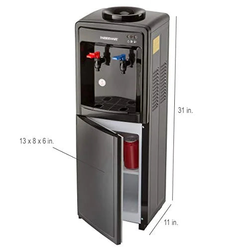 Black Freestanding Hot and Cold Water Cooler Dispenser J67807