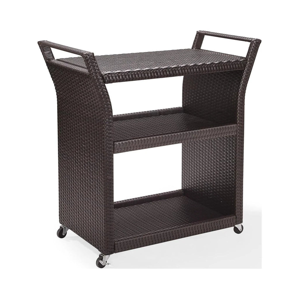 Brown Wicker Bar Cart D796685