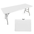 6FT Fold-in-Half White Portable Folding Table T43933