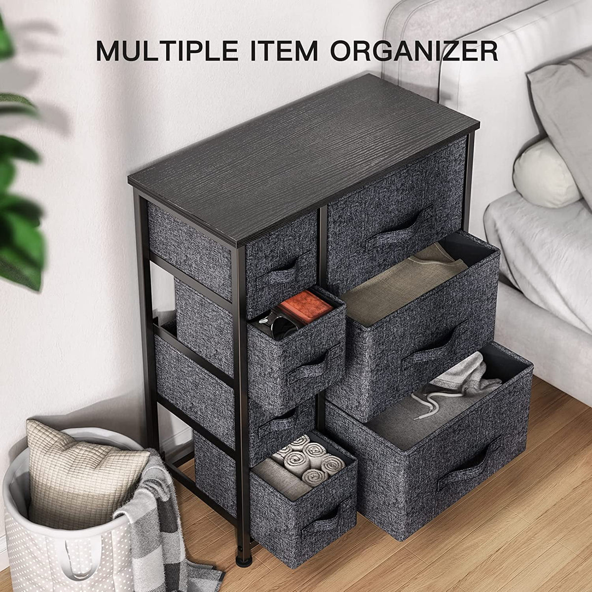 7 Drawer Fabric Storage Tower with Steel Frame L8941