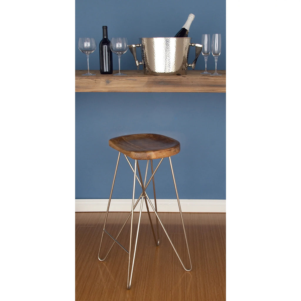 Brown Mango Wood Bar Stool L9962