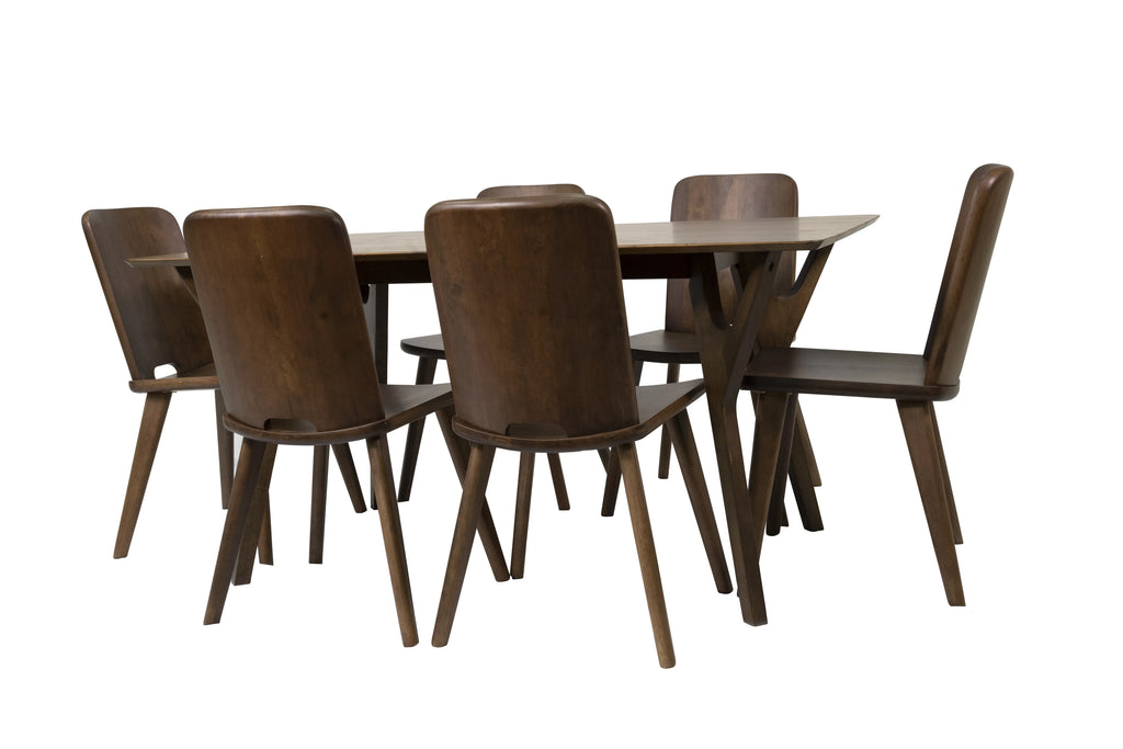 7-Piece Solid Wood Dining Table and 6 Chairs C912740
