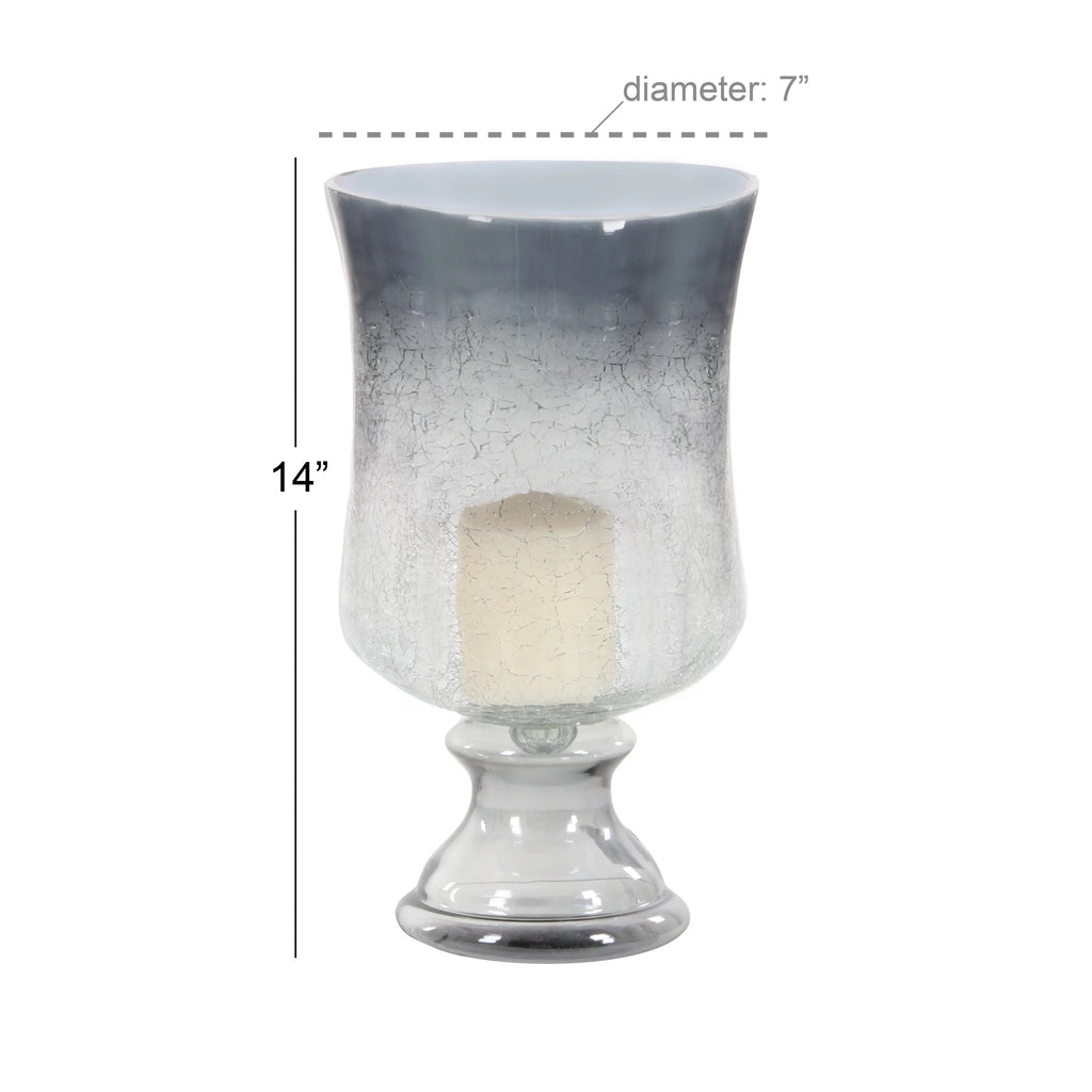 Black Glass Pillar Hurricane Lamp X79069