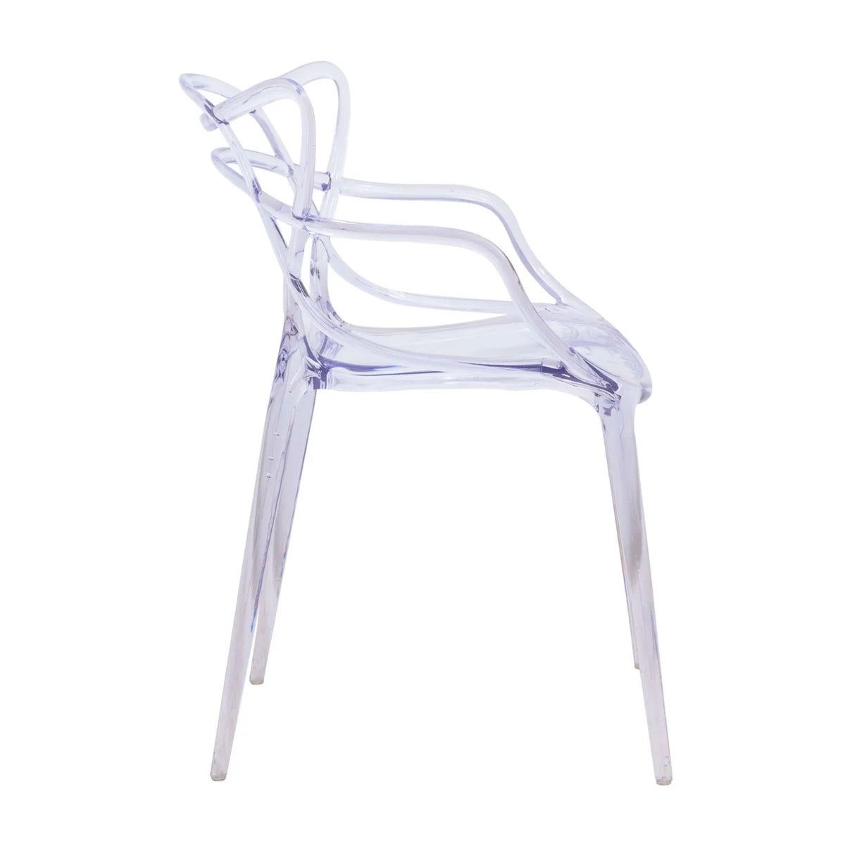 Clear Stackable Plastic Dining Armchair Set of 2 D996