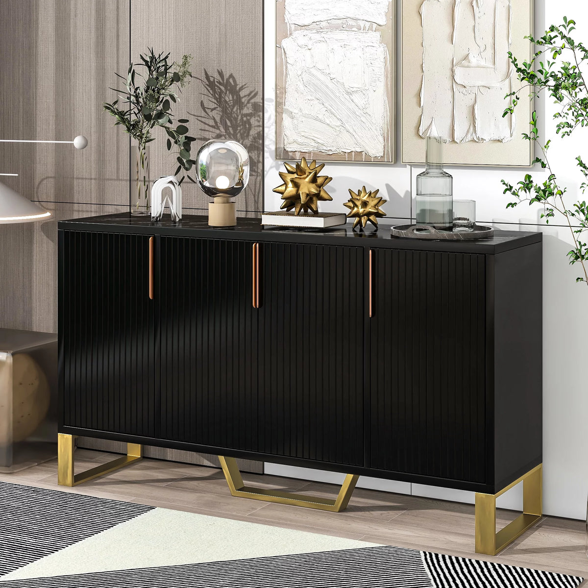 Modern Sideboard with Four Doors and Adjustable Shelves G1024