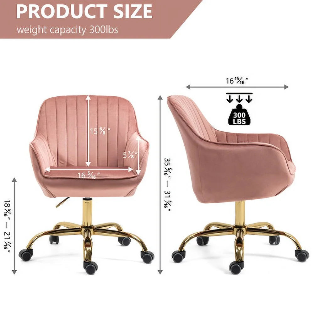 Pink Velvet Swivel Chair with High Back K136480