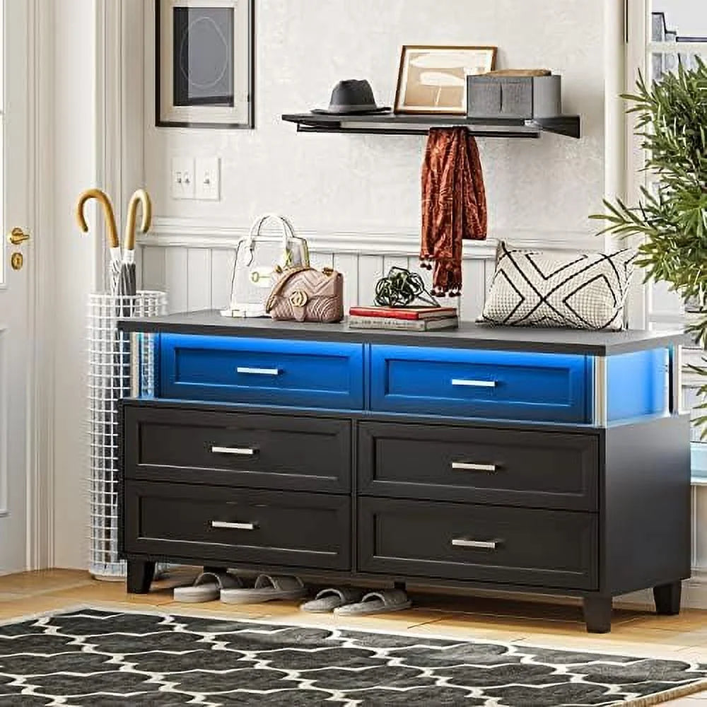 Black 8 Drawer Dresser C88202
