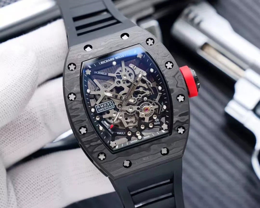 Blue Dial Black Bezel Black Rubber Strap Watch K4867