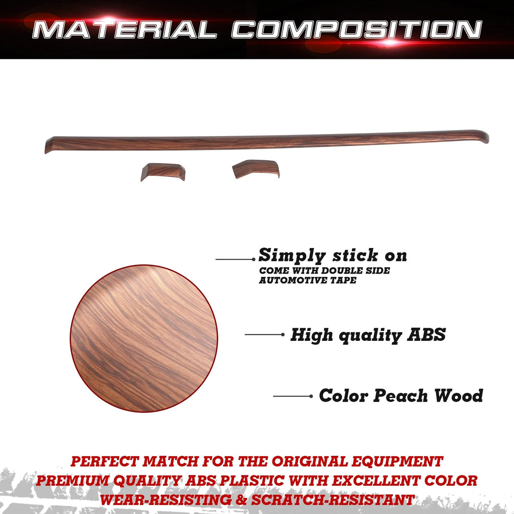 Interior Center Console Upper Stripe Panel Cover Trim Peach Wood Grain H80849
