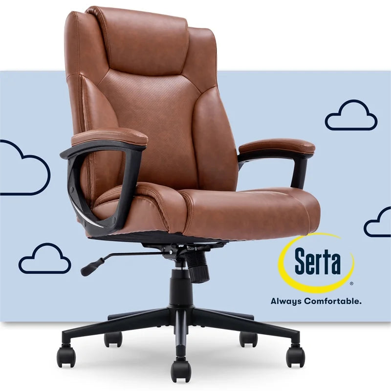 Executive Office Chair Cognac Bonded Leather A6569