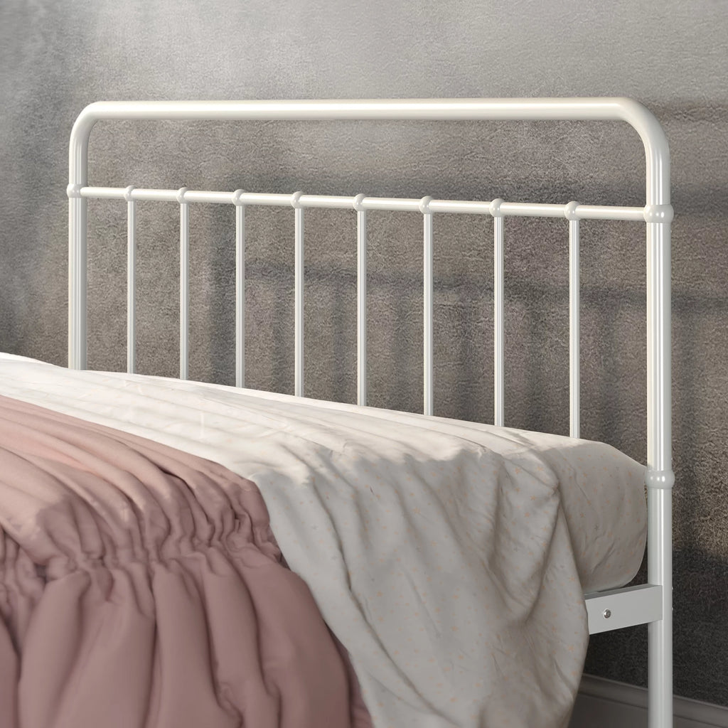 White Full Metal Platform Bed Frame D8257