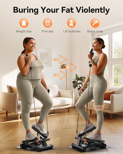 Mini Stepper with Resistance Bands and LCD Monitor K1408