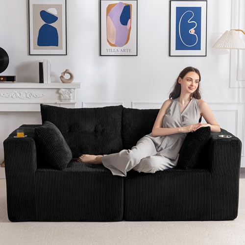 U Shaped Modular Sectional Sofa with 2 Ottomans Grey V294