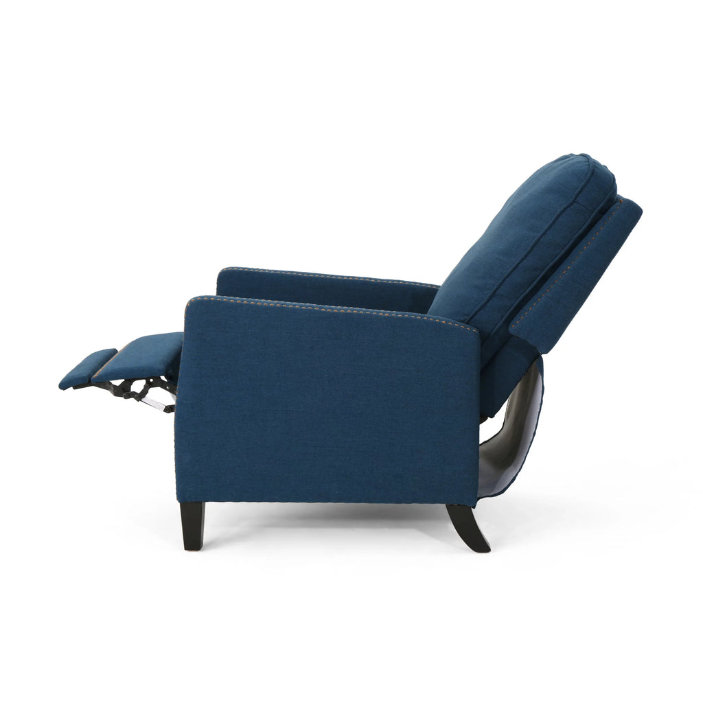 Navy Blue Fabric Recliner Y285060