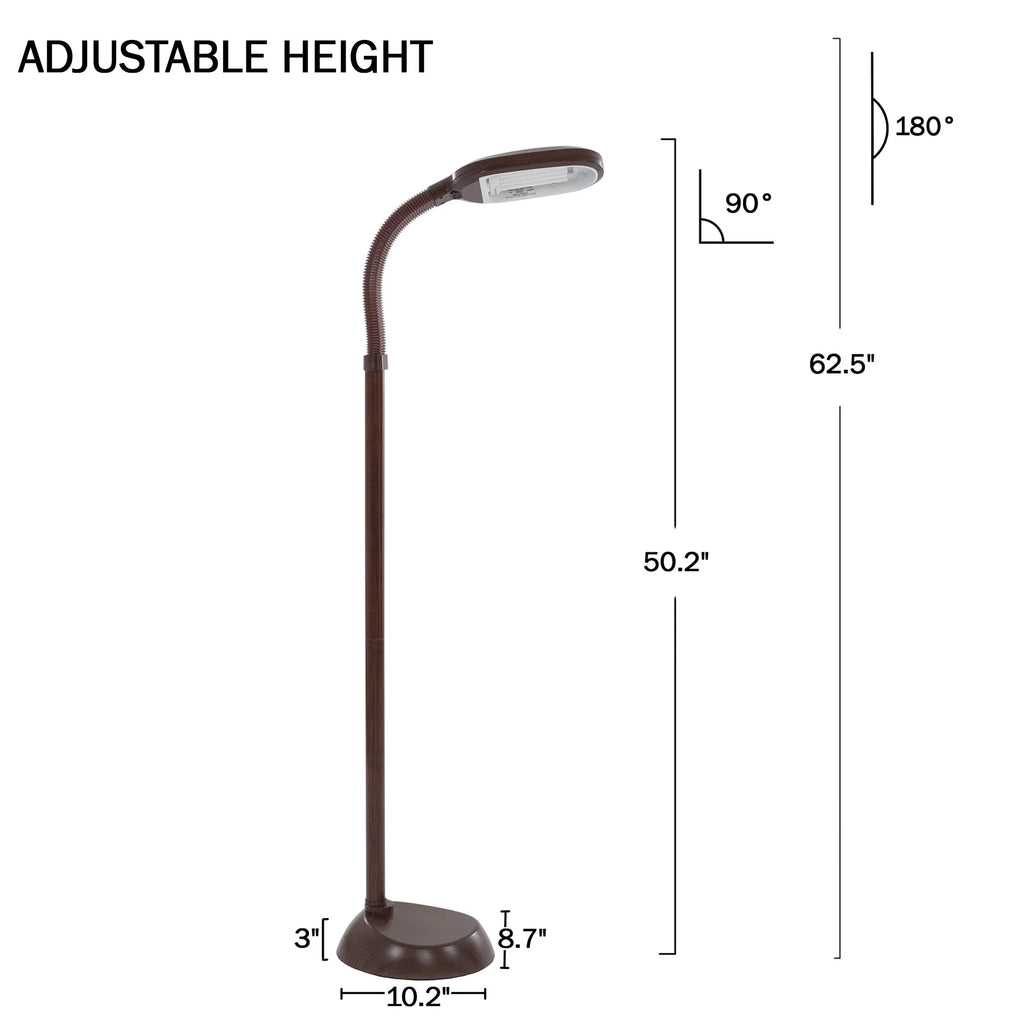 Brown Woodgrain Floor Lamp with Bendable Neck G164