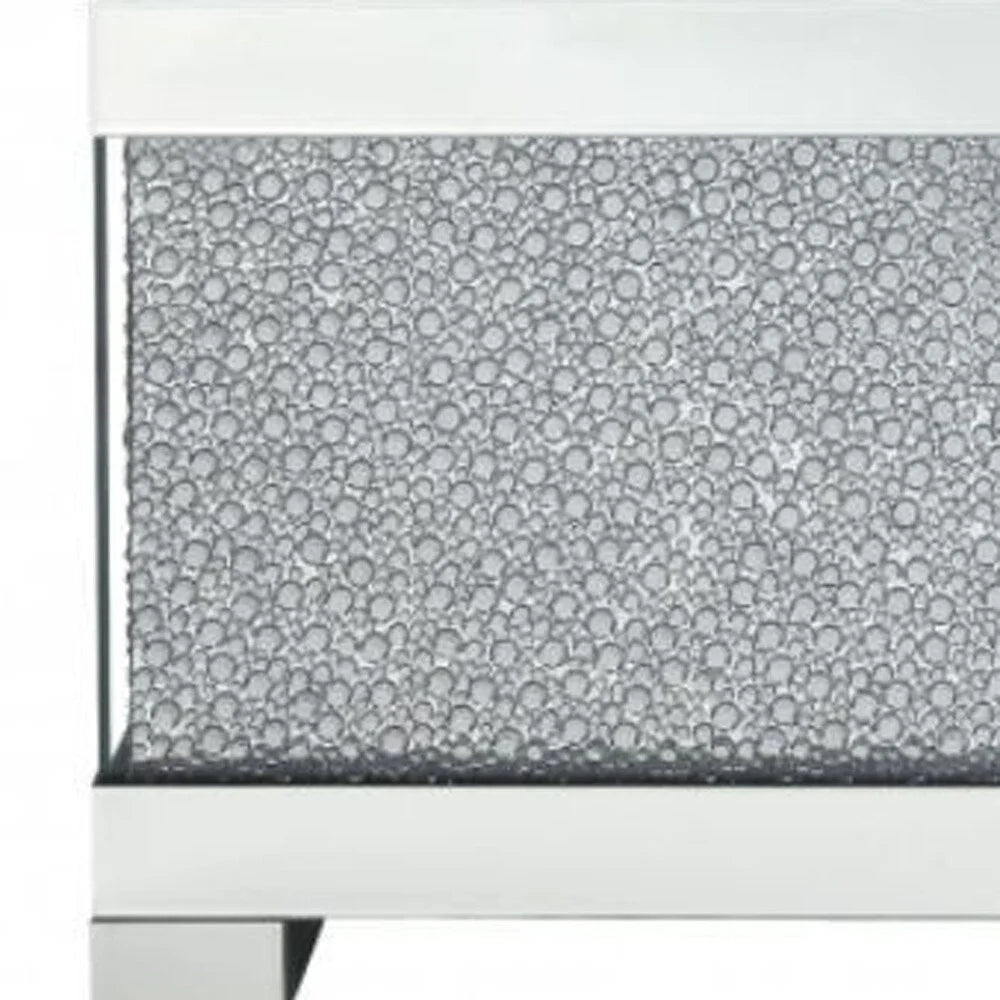 47" Silver Glass Mirrored Coffee Table J4150
