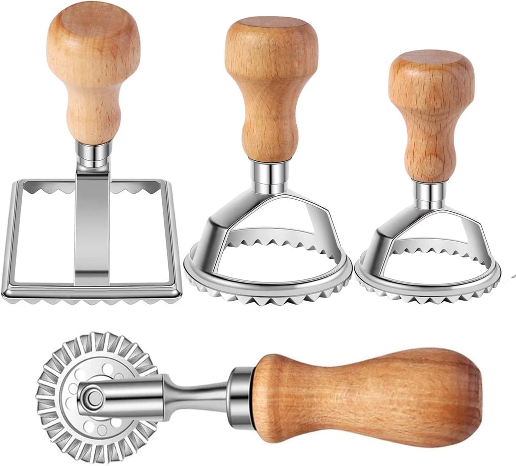 Ravioli Cutter Stamp Maker and Pasta Roller Wheel Cutter Set D837749