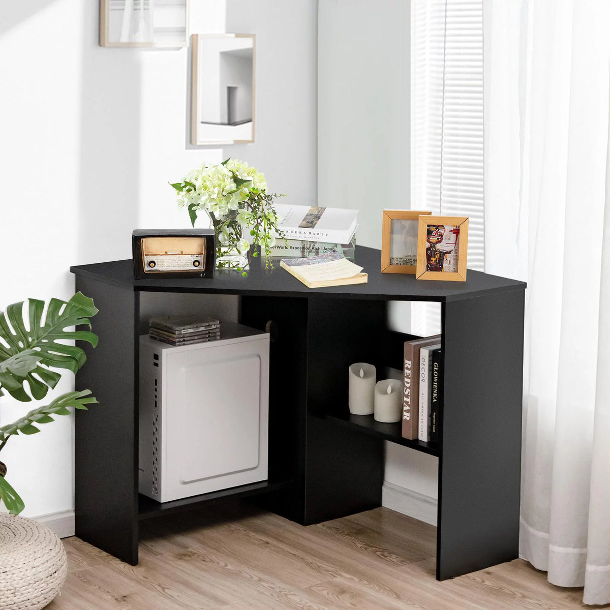 Black Corner Computer Desk S2002