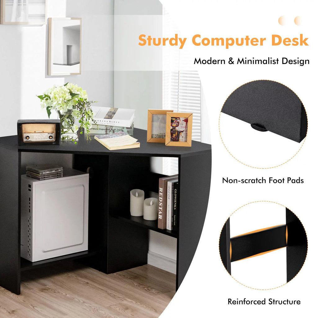 Black Corner Computer Desk S2002