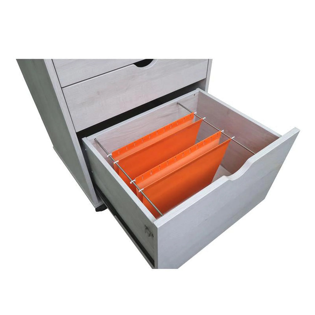 White Wood 3-Drawer File Cabinet U195