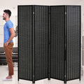 Black 4 Panel Folding Bamboo Room Divider J845