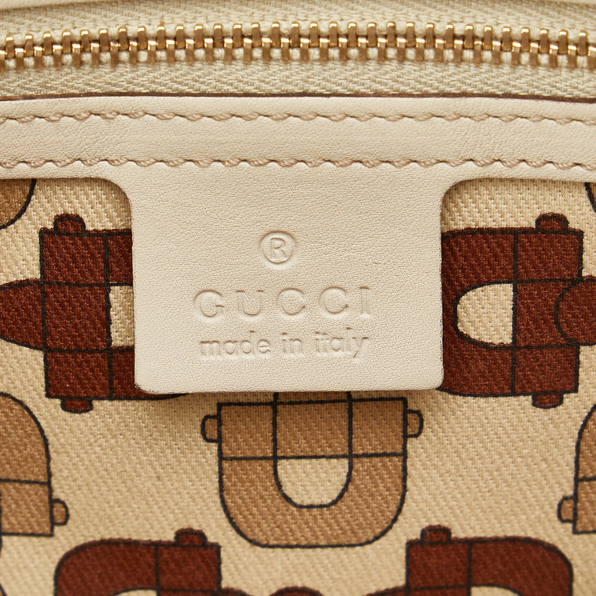 White Calf Leather Boston Bag G35466