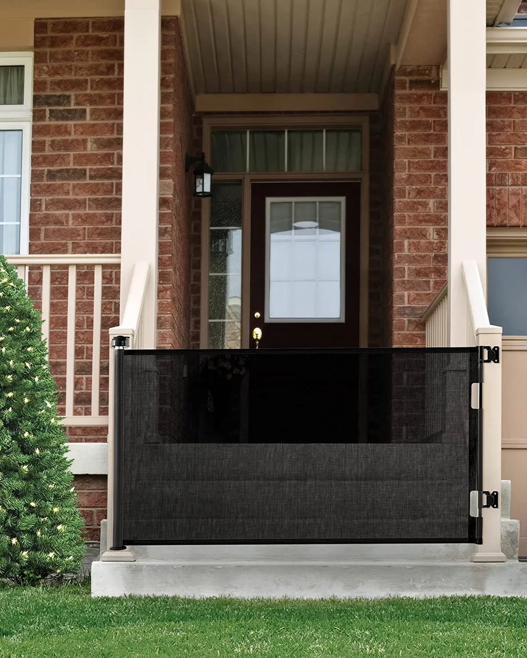 Retractable Baby Safety Gate, Black Mesh Pet Gate F791579