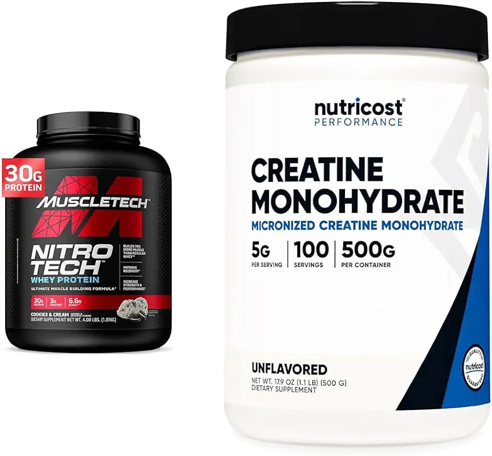 Whey Protein Powder 4 Pound & Creatine Monohydrate Micronized Powder 500G P189