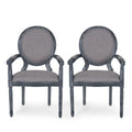 Fabric Upholstered Wood Dining Chairs, Set of 2, Gray H353634