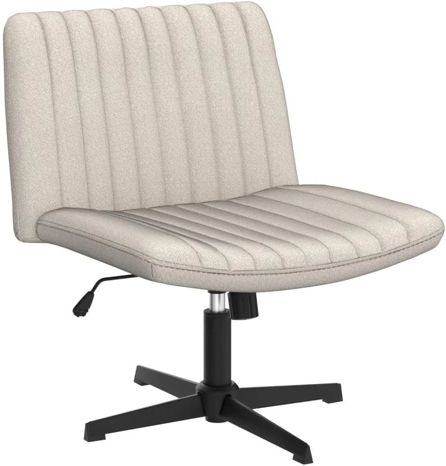 Armless Cross Legged Fabric Padded Swivel Height Adjustable Office Desk Chair C956