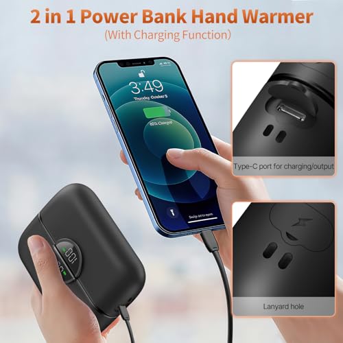 2 Pack 9000mAh Rechargeable Magnetic Electric Hand Warmers with Power Bank U345