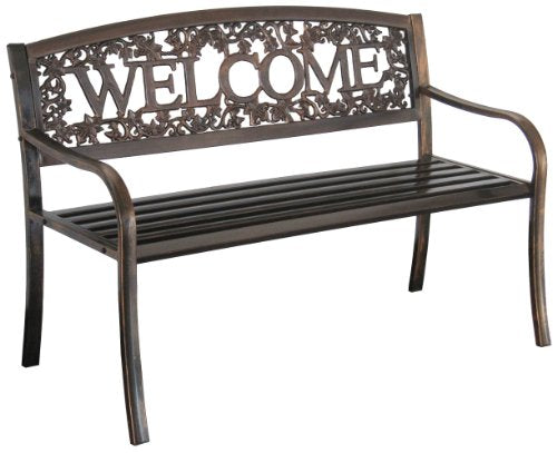 Metal Welcome Outdoor Bench H4723