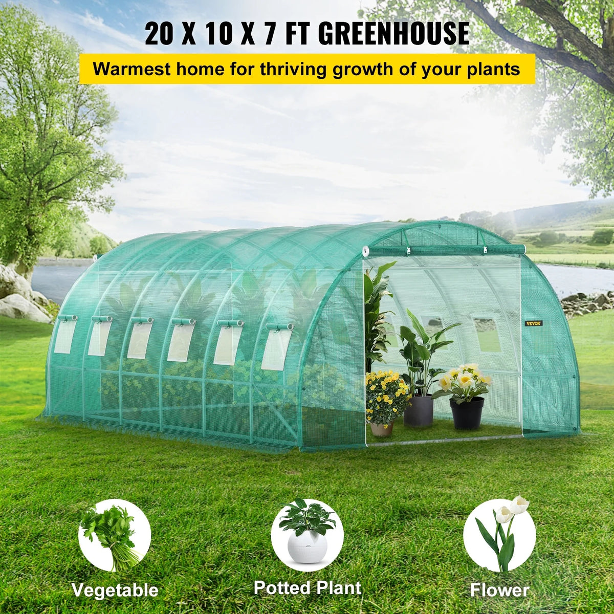 Walk-in Greenhouse Galvanized Frame Y232159
