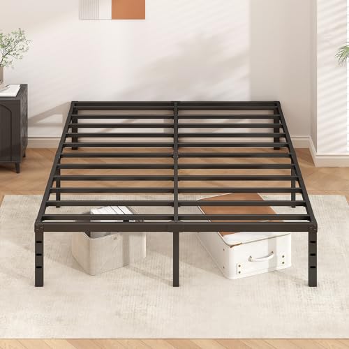 18 Inch Tall Black Metal Platform Twin Size Bed Frame F1262