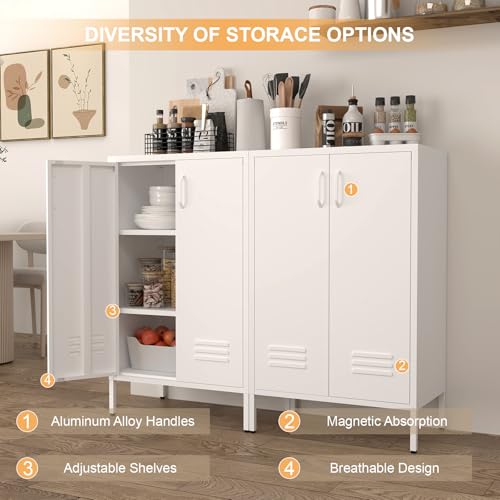 Metal Cabinet with Adjustable Shelf, Avocado Green X460062
