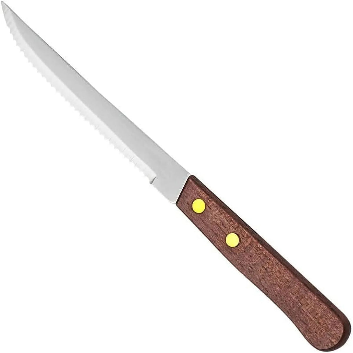 4-1/4-Inch Stainless Steel Serrated-Edge Steak Knives with Wooden Handles L151025