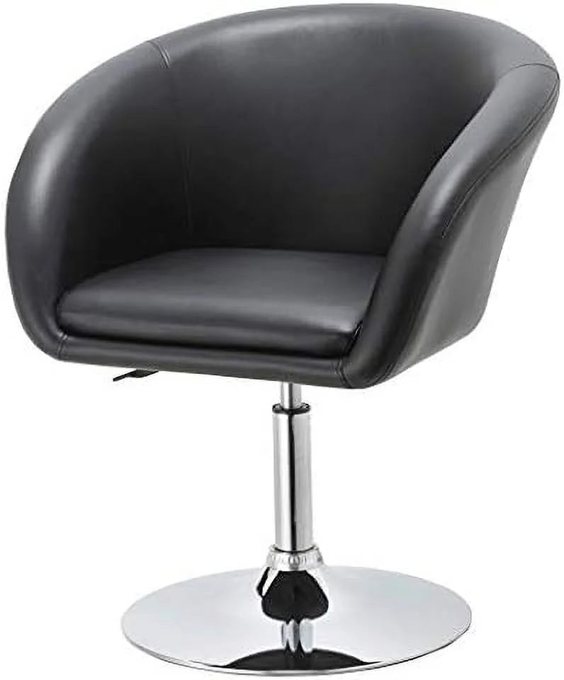 Black Jumbo Size PU Leather Round Swivel Chair J9900