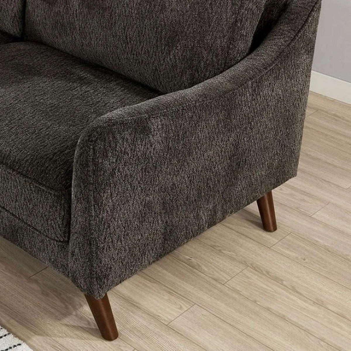 Light Gray Chenille Living Room Set 3pcs R98217