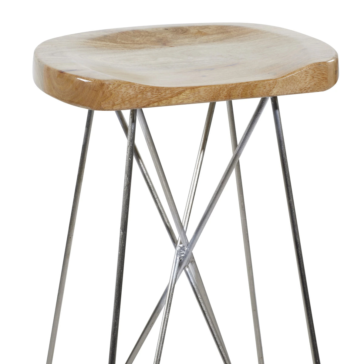 Brown Mango Wood Bar Stool L9962