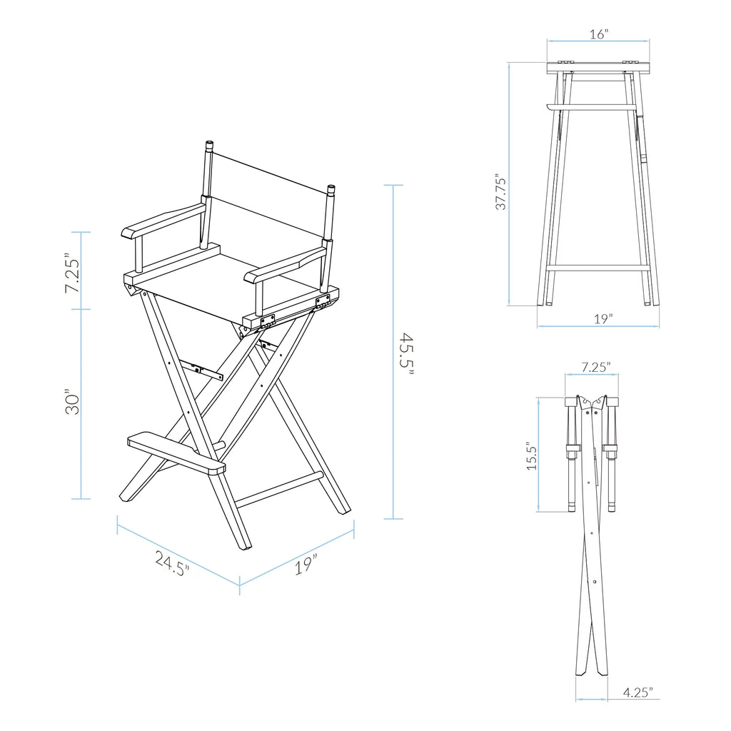 30 in. Hardwoods Bar Height Directors Chair A5094