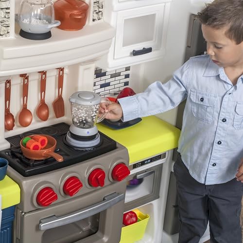 Kids Kitchen Playset with Lights and Sounds, 78 Piece Toy Accessories R6085