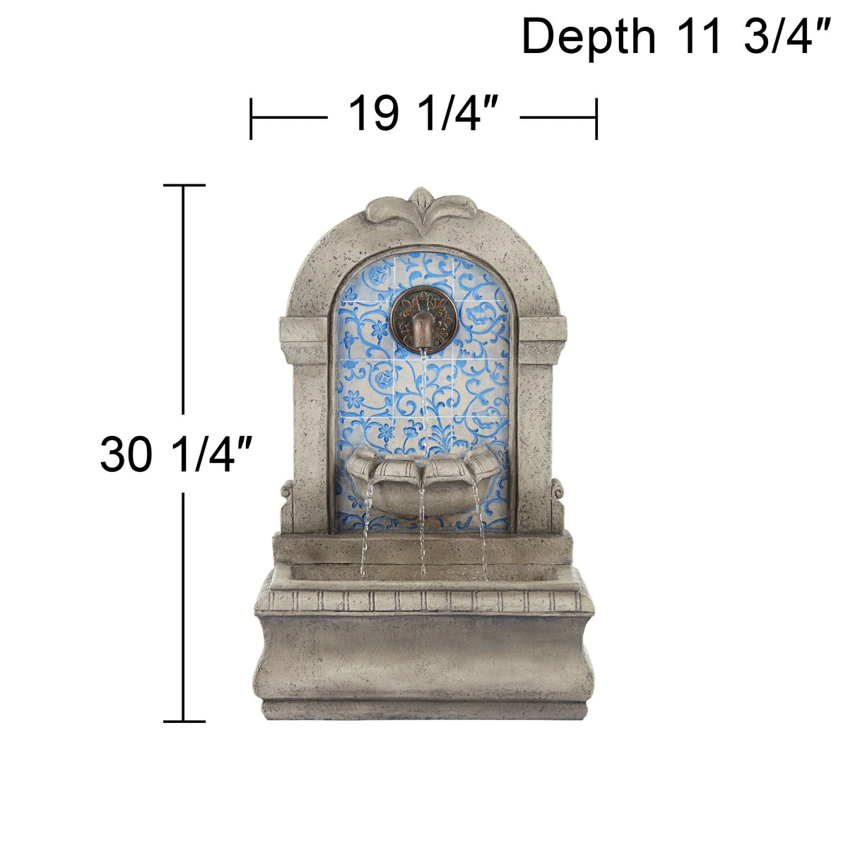 Cascading Spout Bowl Outdoor Wall Water Fountain 30 1/4" U285289