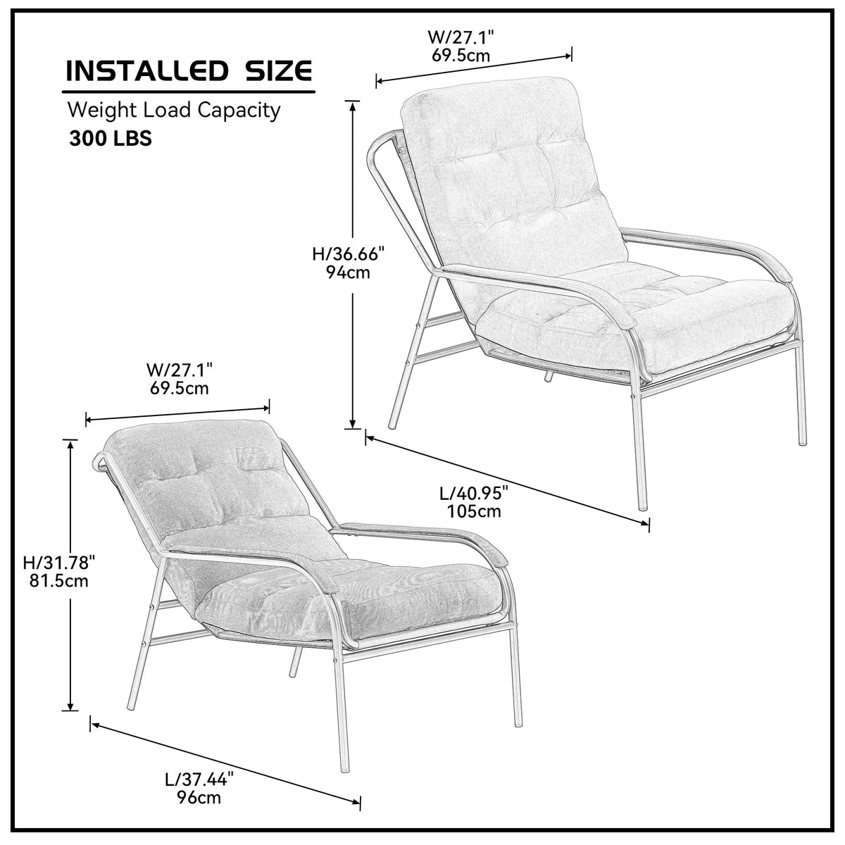 Turquoise Iron Arm Chair with Metal Legs R622