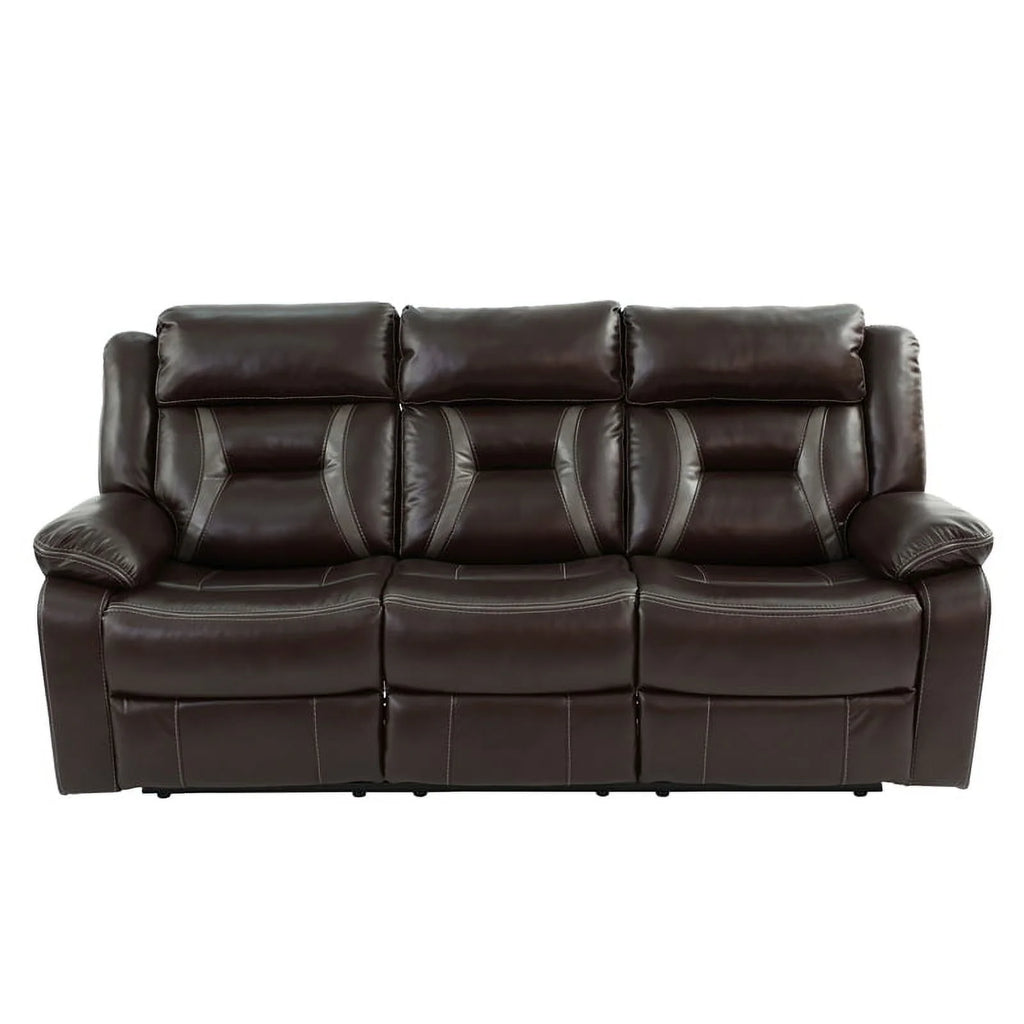 Dark Brown Leatherette Recliner Sofa I796219